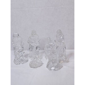 Unbranded Clear Glass Nativity Scene Sculpture Set One Size